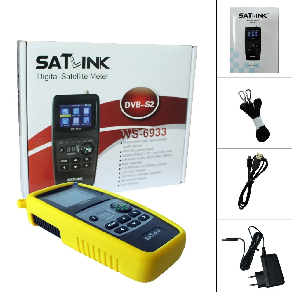 Ws6933 Satlink WS-6933 satfinder спутниковый искатель satlink WS6933 2,1 дюймов ЖК-дисплей DVB-S FTA C& KU бандметр