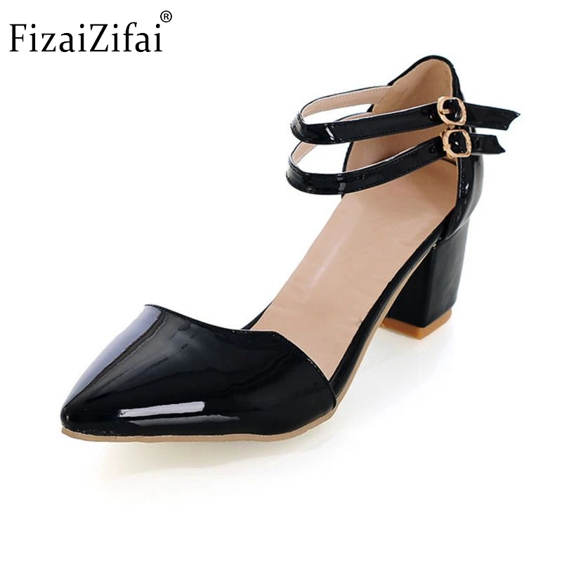 

Pointed Toe High Heel Sandals Women Satin Buckle Square Heels Shoes Woman Party Buckle Shoes Woman Sandalias Size 31-43 PA00723