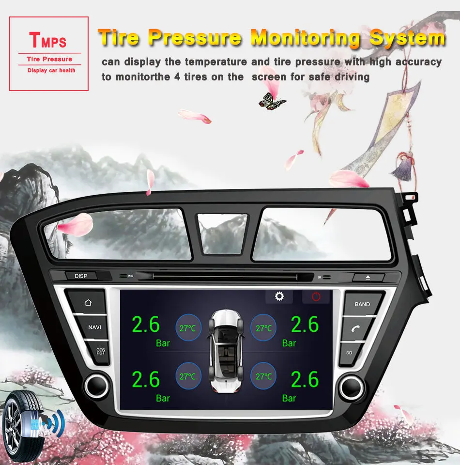 Excellent HD android 9.0 car dvd gps player 1024*600 For HYUNDAI I20 2015 2016 2017 2018 2019 gps navigation car stereo audio video player 14