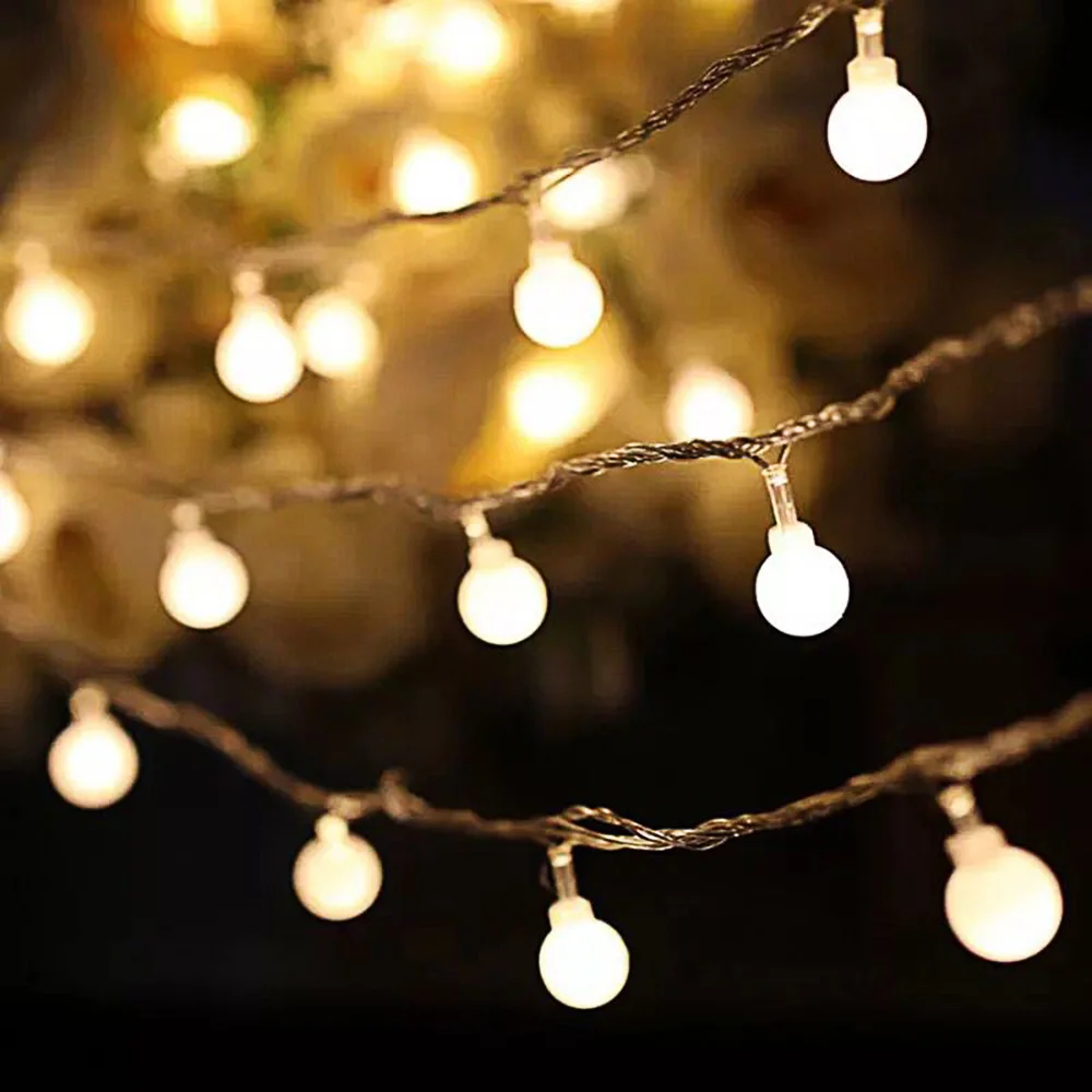 Свет гирлянды 10 м 100 светодиодный s Открытый Светодиодный свет Строка шары ЕС Plug Светодиодный Фея огни строки свадьба для рождественской