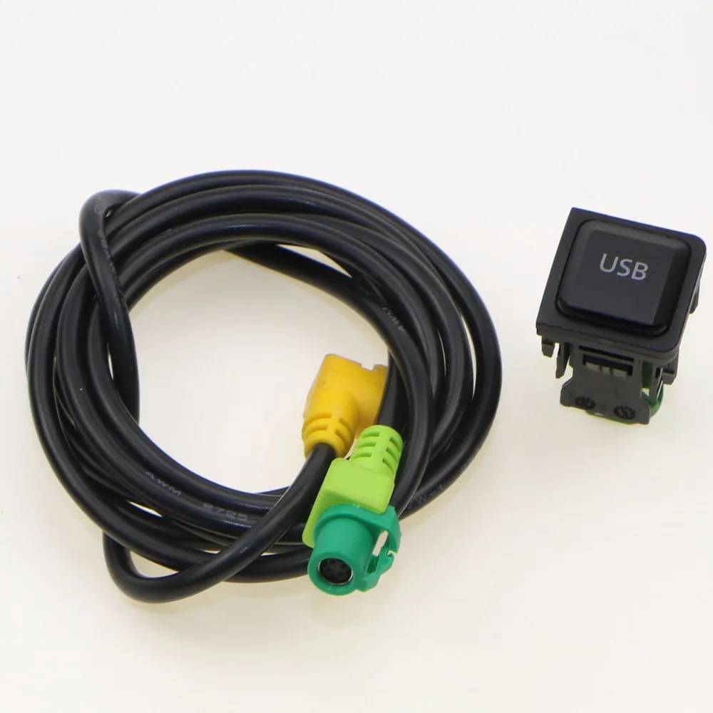 

1Set RCD300 RCD510 Car USB Switch Socket Cable Harness Interface New 5KD 035 726 A 5KD035726A For Jetta MK5 Scirocco Golf MK6