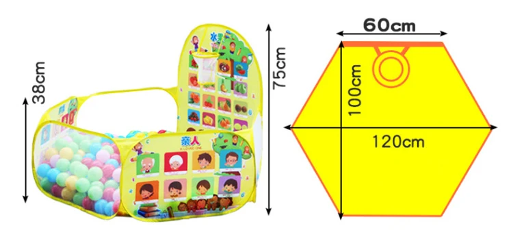 Портативный детский манеж детский открытый мяч для помещений бассейн с игровой корзиной палатка Детские Безопасные Складные манежи для