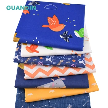 

GUANDIN,Blue Animals Series,8pcs/lot,Print Twill Cotton Fabric,Patchwork Cloth For DIY Quilting Sewing Baby&Child Sheet Dress