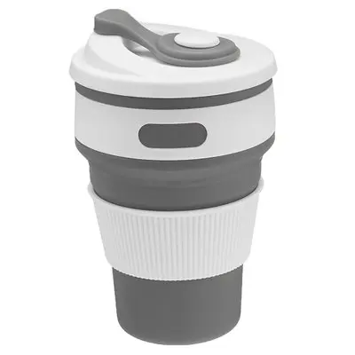 Портативная Большая складная силиконовая портативная чашка для Путешествий, Походов, пикника, складная посуда для напитков, кружка - Цвет: Grey