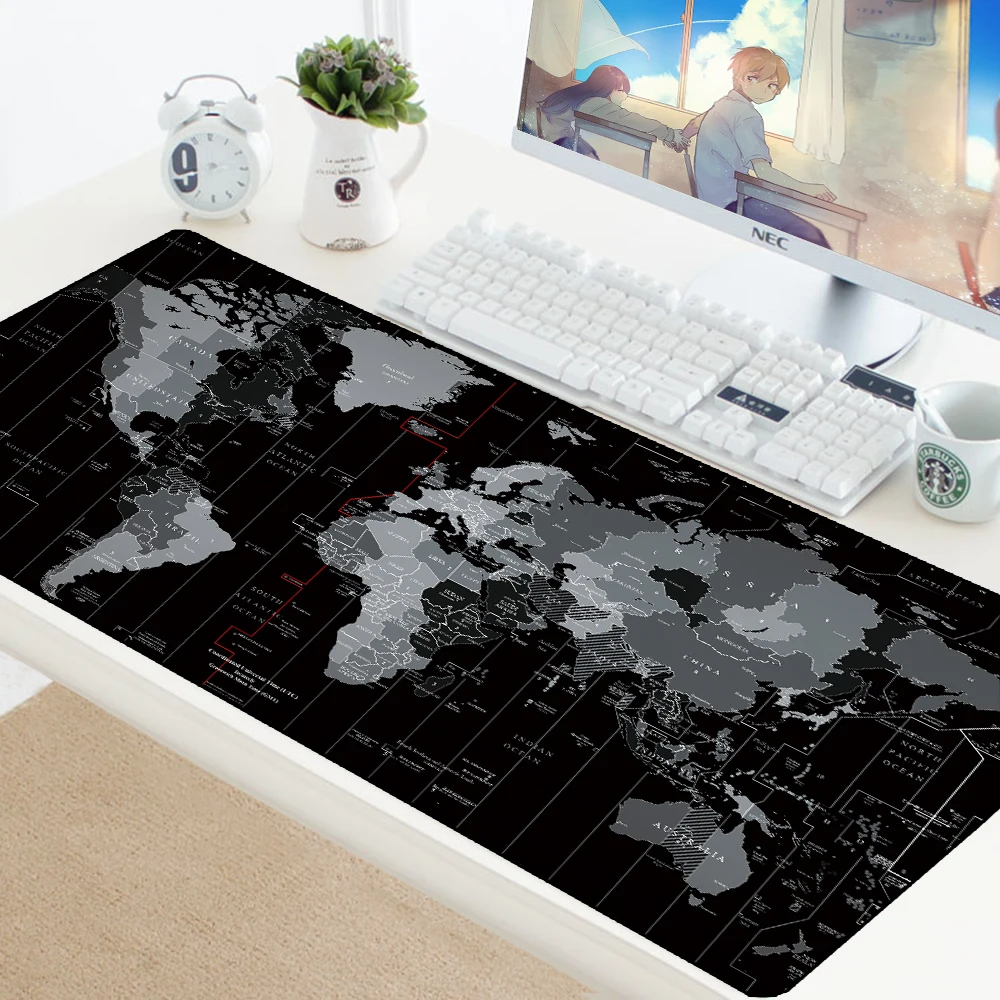  Old Worldmap Mouse Pad Large XL Map Mouse Pad Anti-slip Locking Edge Desk Mat Gaming Keyboard Mice 