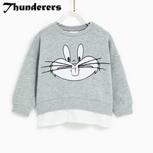 Топы для девочек Длинные рукава Осенняя одежда rabbbit наряды
