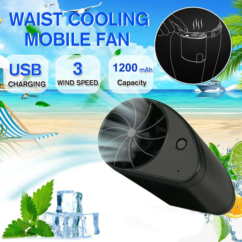

Outdoor Portable USB Rechargeable Waist Fan Mini Personal Air Cooling Fan With Clip For Home Office Travel USB Waist Fan#20