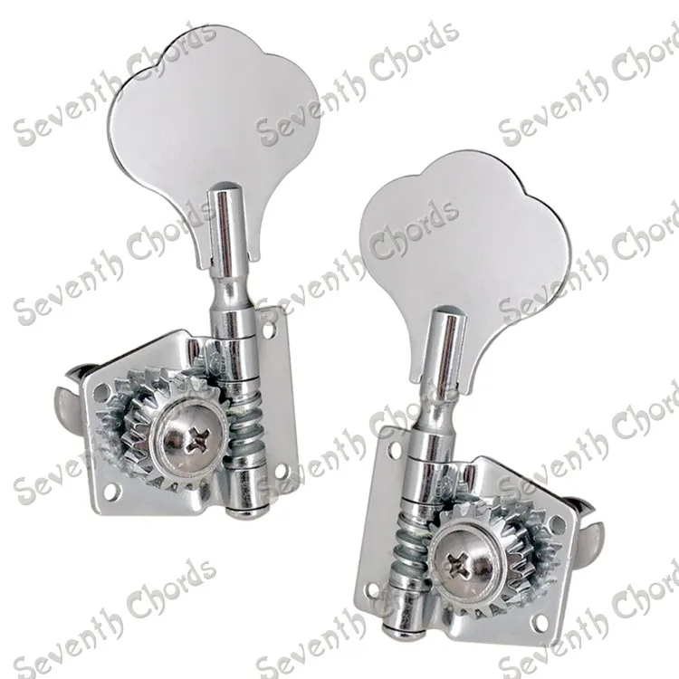 Chrome plating silvery left electric bass string button/open style