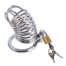 Male Chastity Device Cock Ring Penis Ring Lock Stainless Steel Dick Bondage Chastity Cage Penis sleeve Sex Toys For Men FB