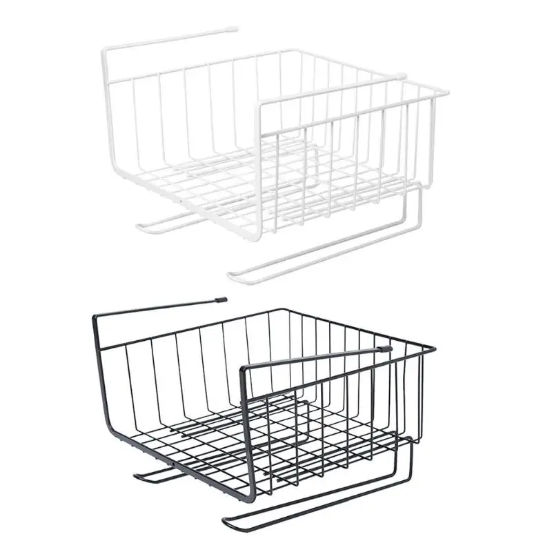 Металлическая подвесная корзина для хранения шкафы Полка для шкафа корзина бумага для ящиков в шкафу держатель для хранения салфеток кухонный органайзер для ванной комнаты