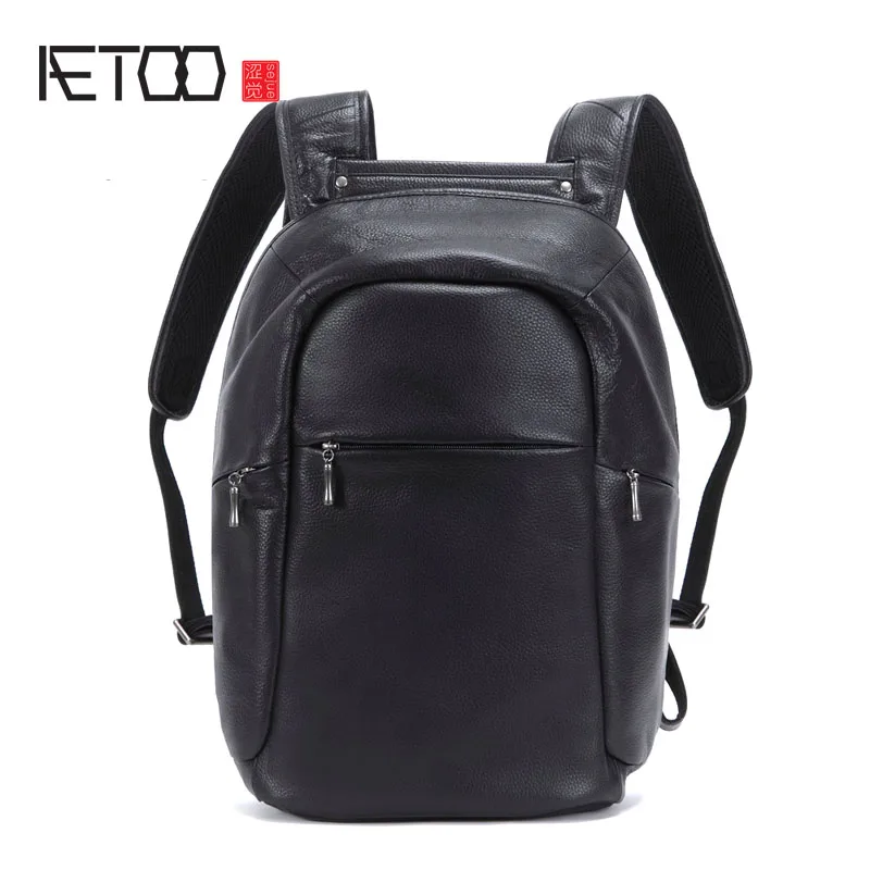 

AETOO New first layer of leather shoulder bag male leather backpack Korean version of the tide simple bag travel business casual
