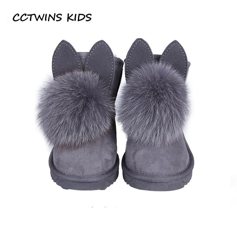 

CCTWINS KIDS 2018 Sheepskin Winter Fashion Children Boot Baby Girl Brand Warm Wool Snow Boots Toddler Leather Shoes Boys CS1537