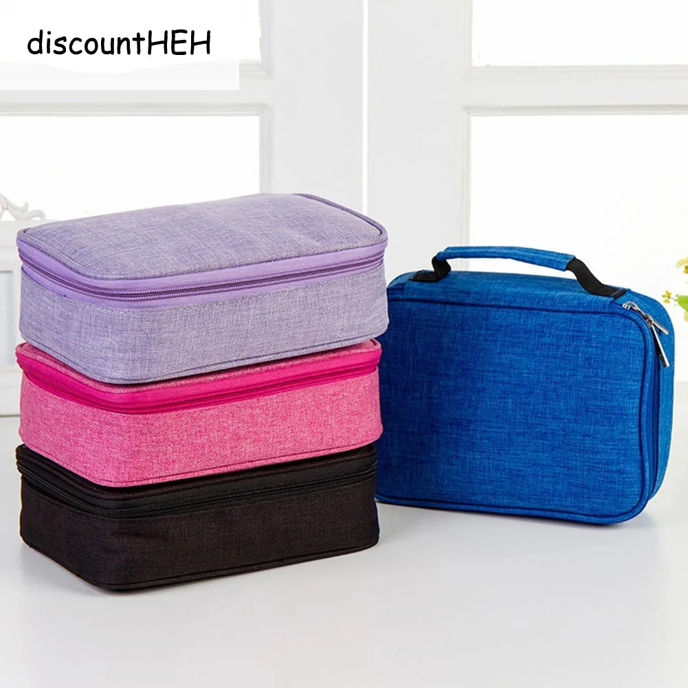

72 Holes Handy Large Capacity Zipper Pen Bag School Stationery Watercolor Art Supplies PU Leather Foldable Fabric Pencil Case