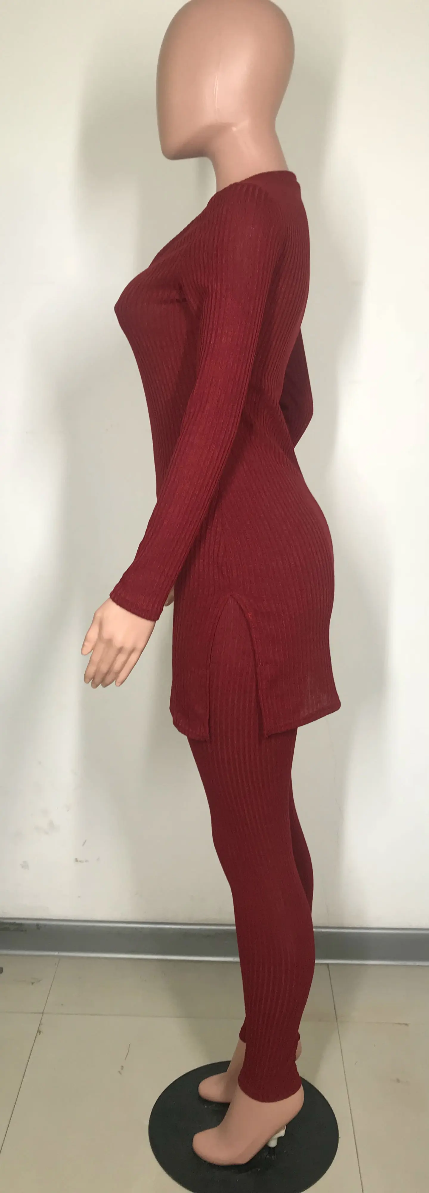 2 Two Piece Set Women Clothes Autumn Winter Outfits Long Sleeve Knit Sweater Tops+Bodycon Shorts Suit Sexy Matching Sets