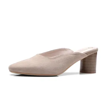 

Natural Suede Summer Slippers Women Outside Female Slippers Top Quality