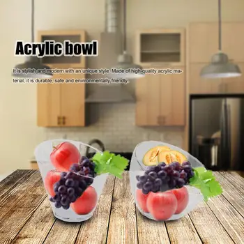 

Fruit Basket Acrylic Salad Bowl Transparent Oblique Opening Fruit Storage Basin Laundry Basket Fruit Tray