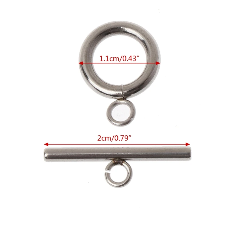 

10 Set Stainless Steel Silver Bracelet Toggle Clasps Connectors Jewelry Findings