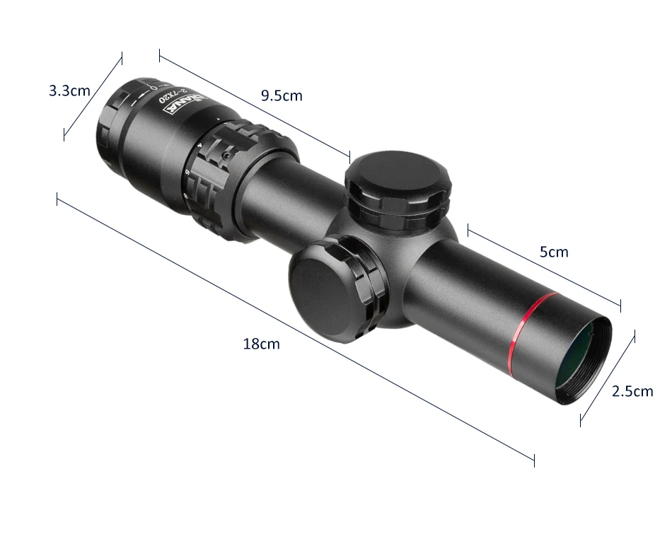 2-7x20 HD Riflescope Mil точка Сетка прицел снайперской винтовки охотничьи прицелы тактический прицел страйкбол воздушные пистолеты