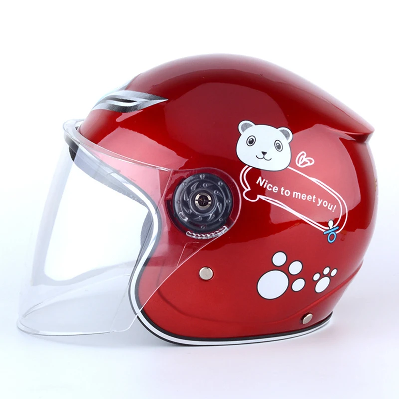 LMoDri мотоциклетный спортивный Craniacea велосипедный детский шлем детский полный шлем для лица для многоузорной антивибрационной езды - Цвет: Красный