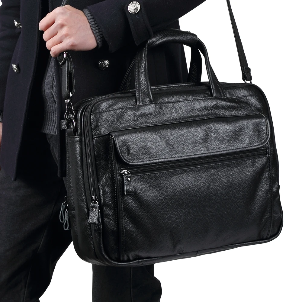 

Men Briefcases Genuine Leather Vintage Laptop Briefcase Computer Bags Lawyer Messenger Bag Shoulder Crossbody Bag Men Handbag