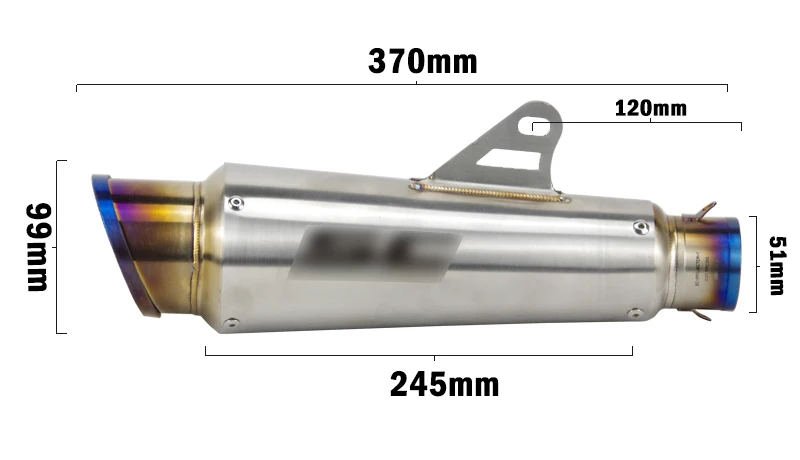 Выхлопная труба для мотоцикла глушитель на входе 51 мм Yamaha R25 DB killer|Выхлопные трубы