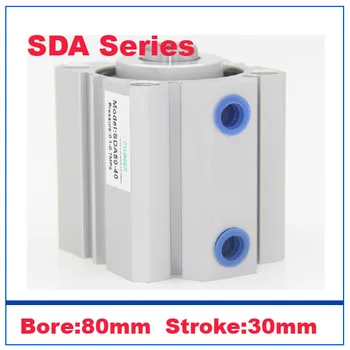 

High quality 80mm bore 30mm stroke double acting valve actuator cylinder pneumatic SDA80-30 compact Air compressor cylinders