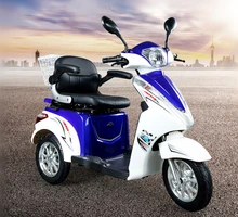 Electric Scooter Blue Recreational Vehicle Tricycle Patrol Car Leisure Comfortable Motorcycle For Adult Disabled Elder People