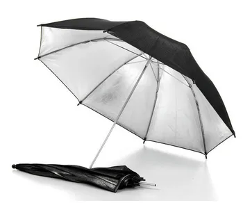 

2PCS 83cm 33'' Photography Pro Studio Flash Reflector Black Silver Reflective Umbrella