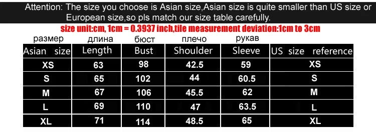 0XS to 4XL