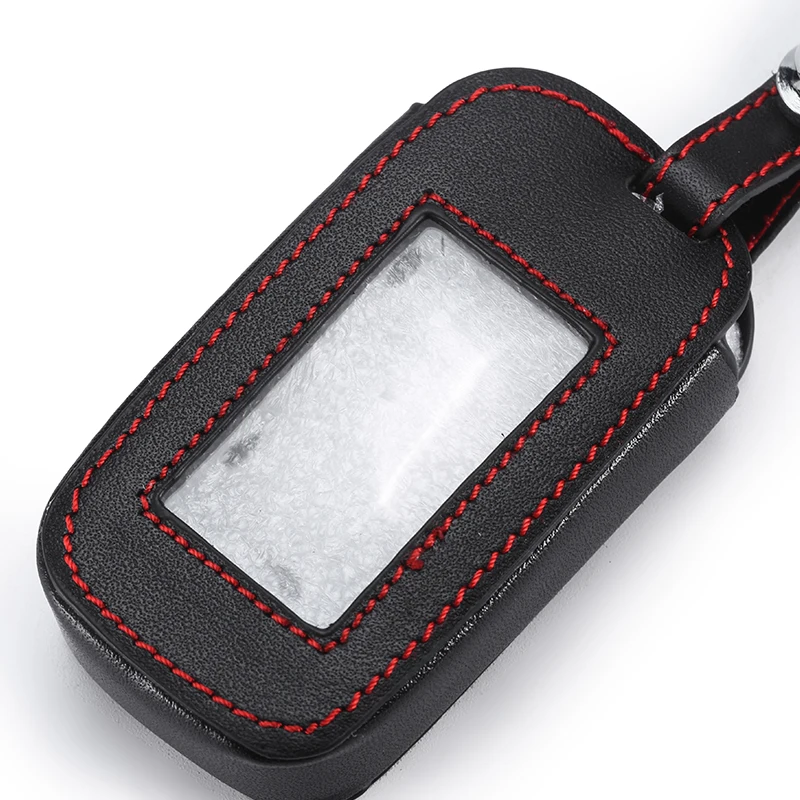 

E60 E90 Leather Key Fob Cover Cases For StarLine E60 E90 E63 E93 E95 E66 E96 LCD Remote Controller KeyChain Transmitter