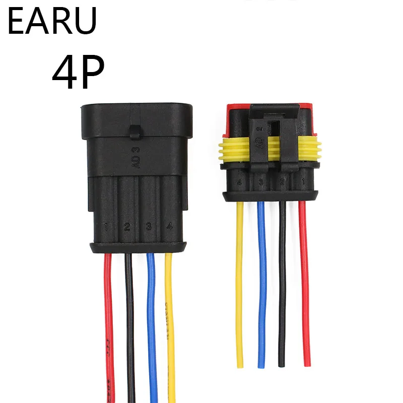 Водонепроницаемый Электрический автомобильный разъем AMP 1P 2P 3P 4P 5P 6P Way штекер с