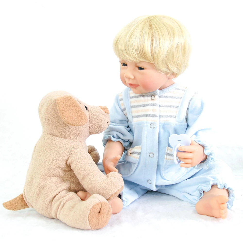Washable Full Body Silicone Reborn Baby Boy Dolls Toys for Children Girl Boy Bedtime Play with Plush Bear Doll Toys new arrival washable full body silicone reborn baby girl dolls toys for children girl boy birthday gifts plush dark doll toys