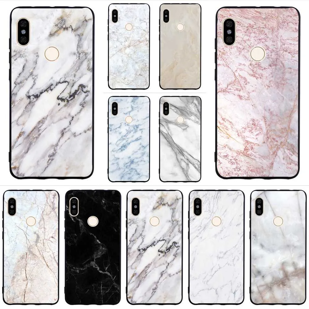 

Protective Pure Marble Phone Cover for Xiaomi Redmi Note 6 Pro Case 5 4A 5 Plus 5A Prime 4X 6A Covers Back A7