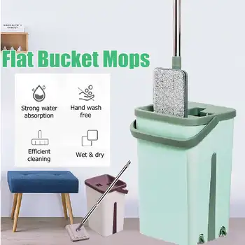 

Magic Cleaning Mops Free Hand Mop with Bucket Drop Shipping Floors Squeeze Flat Mop with Water Home Kitchen Floor Cleaner