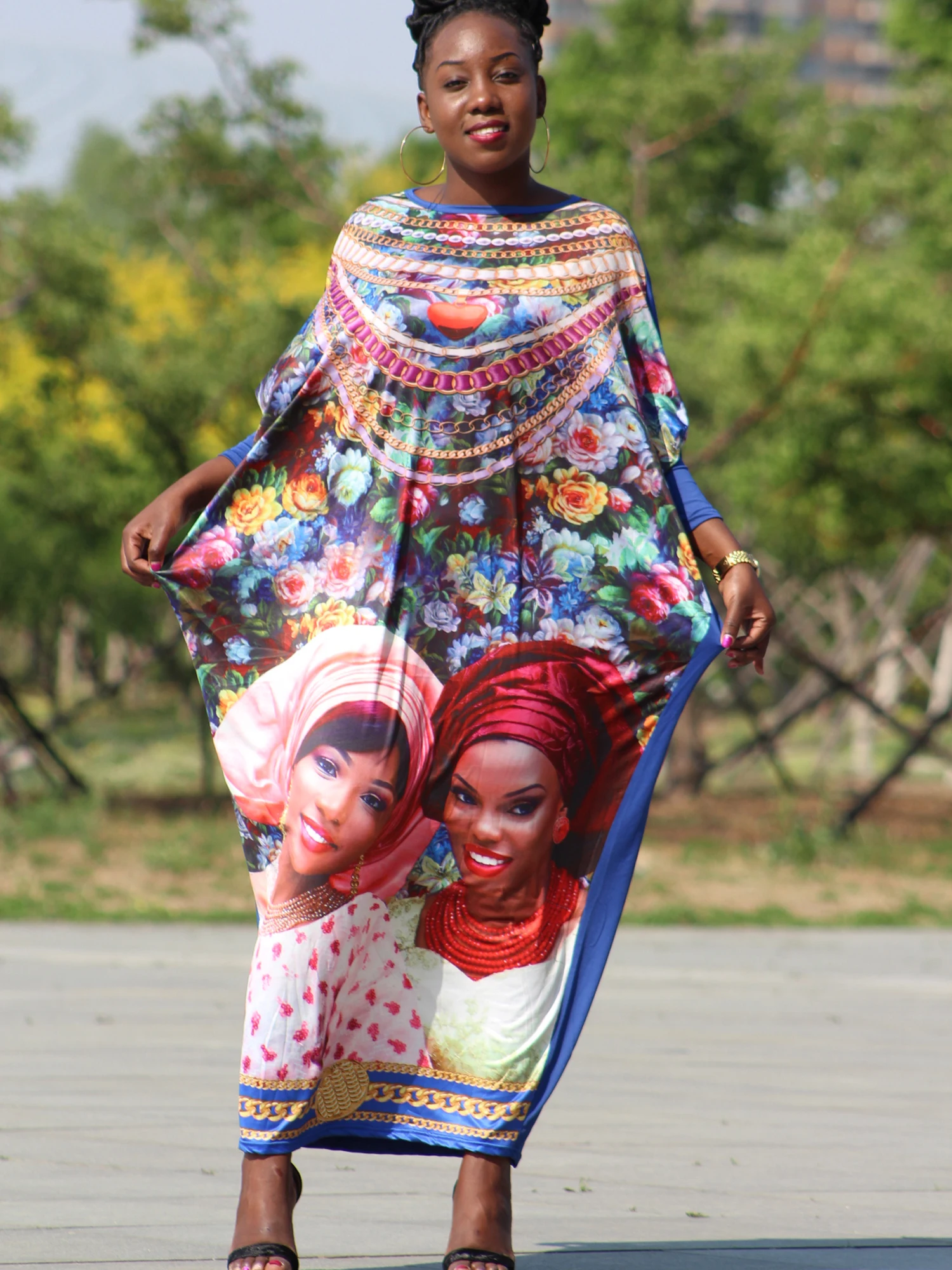 Dashikiage Новые африканские женщины голова лица полное ювелирное изделие Печатные