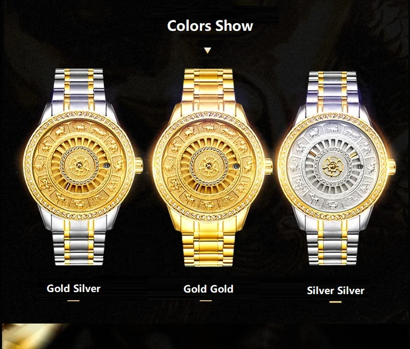 02018 New TEVISE Zodiac Signs Men Watch Automatic Mechanical Wristwatches Limited Edition Watch Men Gold Male Clock saat erkekler (3)