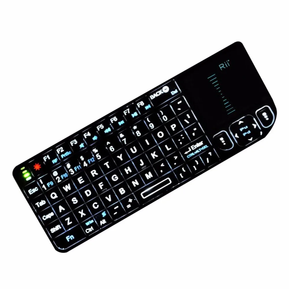 

Rii V3 Wireless Keyboard 2.4G RF Touchpad With LED Backlight Laser Pointer Combo Handheld for presentations gaming Smart TV