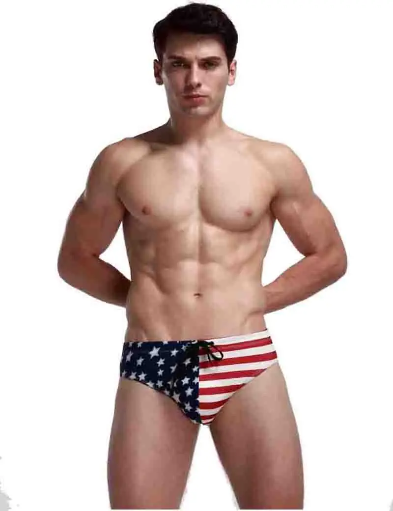 High Quality Bikini Men Underwear Swimsuit Fashion Sexy Stars And Stripes Knickers Male