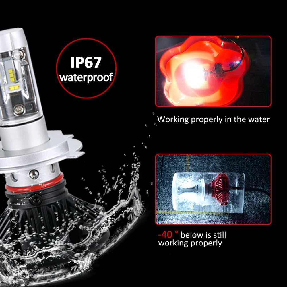 Светодиодная автомобильная лампа Avacom H7 LED 12000Lm 12V H1 H3 H11 Ice Auto Lamp H8 9005 HB3 9006 HB4 ZES 50W 6500K