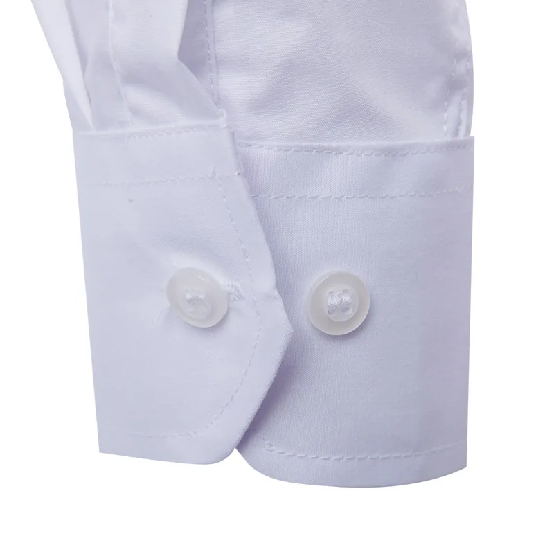 Брендовая качественная белая рубашка мужская однотонная приталенная рубашка с вышивкой оленя повседневные рубашки с длинными рукавами формальные мужские рубашки