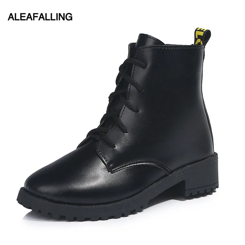 

Aleafalling Women Boots Mature Lady Motorcycle Boots Soft Leather Lady Sneakers Shoes Cotton Outdoor Student Girl's Shoes AWBT50