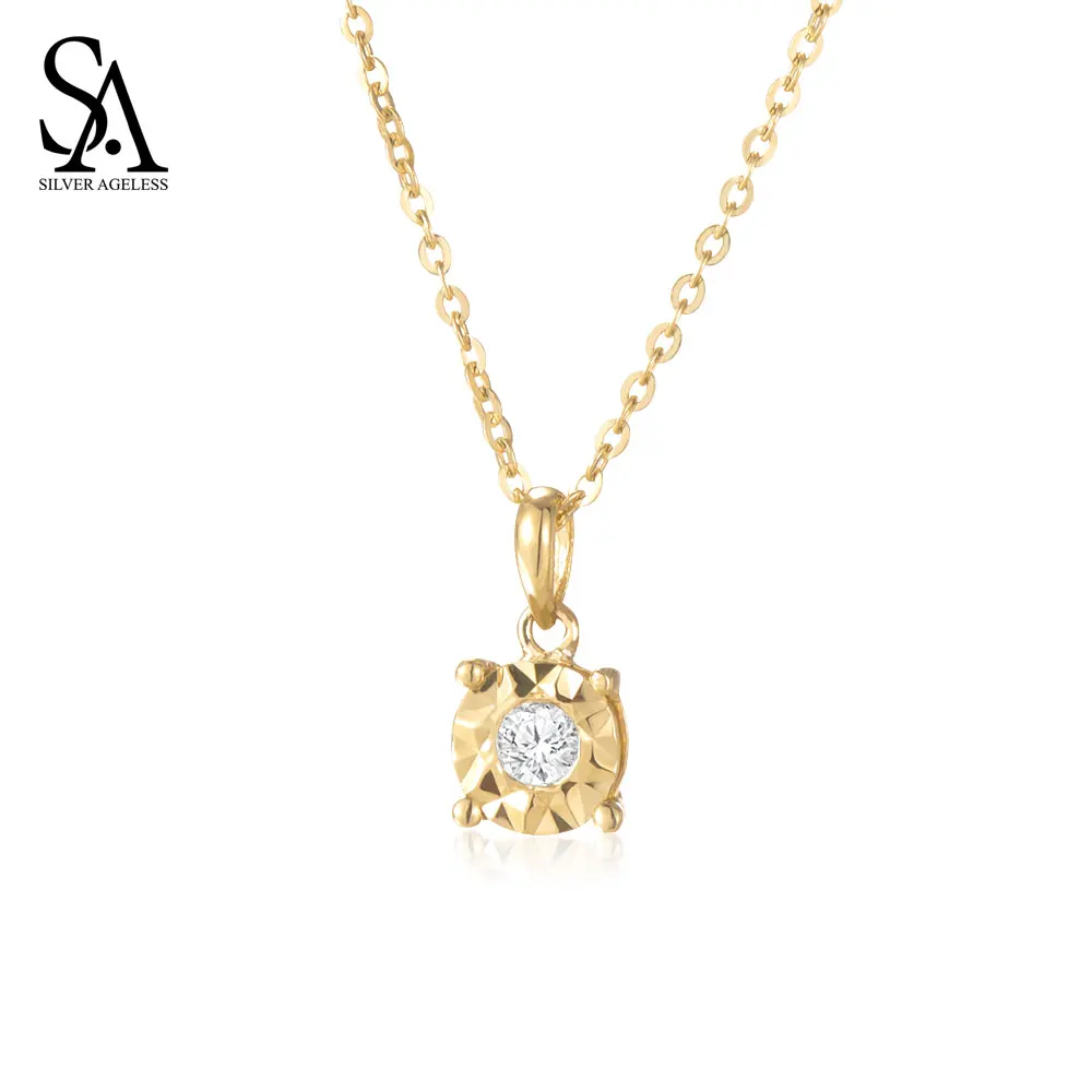 

SILVER AGELESS 14K Yellow Gold Pendant Necklace for Women Fine Jewelry