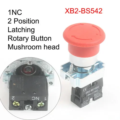 XB2 BS142 BS145 BS442 BS542 1NC/1NO1NC key emergency stop Rotary push
