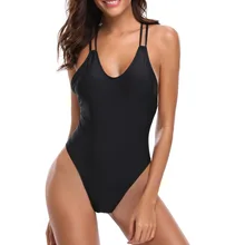Женский цельный купальник со шнуровкой, с перекрещивающимися полосками, с открытой спиной, купальный костюм, пляжная одежда с высоким вырезом, W9382