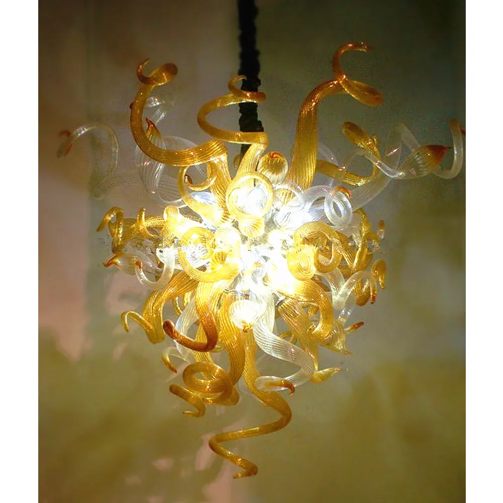 Amber LED Lights Hand Blown Glass Chandelier Lightings Murano Glass