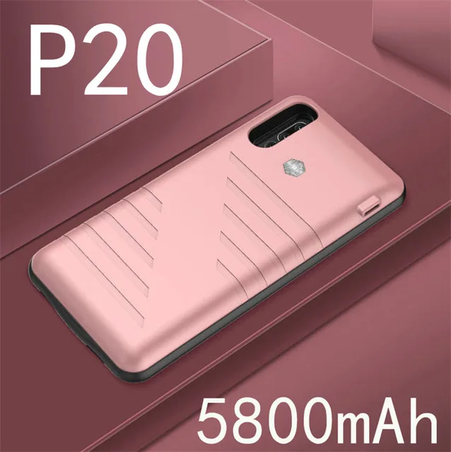 External Battery Charger Case For Huawei P20 Portable Power Bank Cover For Huawei P20 Pro Extended Phone Battery Power Case - Цвет: Pink For Huawei P20