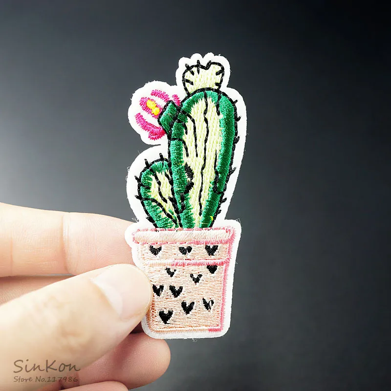 

Cactus Size:3.0x7.0cm DIY Patches Cloth Patch Embroidered Cute Badges Hippie Iron On Cartoon Patches For Clothes Sticker