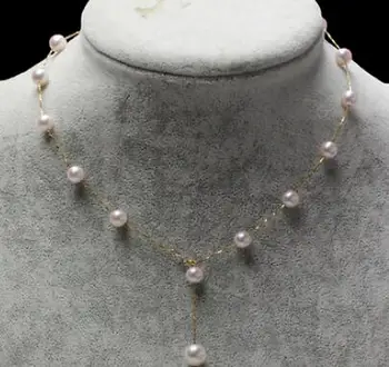 

free shipping double strands 8-9mm natural south seas white pearl necklace 18inch silver