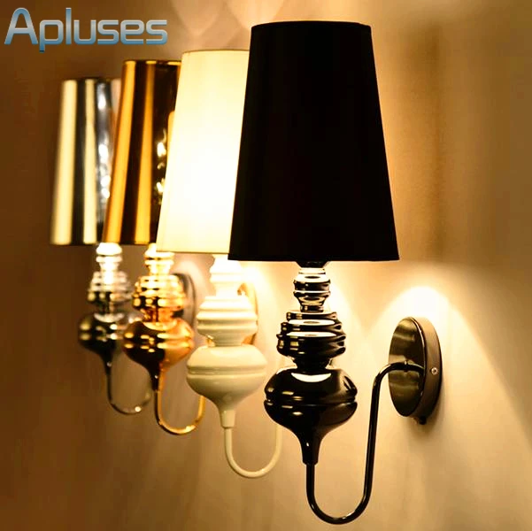 

Fashion Modern Art High Grade Fabric Wall Lamp For Home Bedroom Living Room Decoration Wall Light European Palace Style 4Color