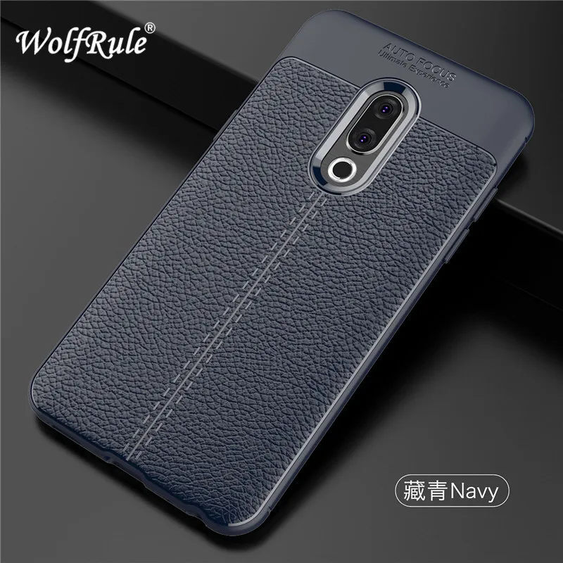 Чехол WolfRul Meizu 15 противоударный Роскошный кожаный чехол из ТПУ для чехлы